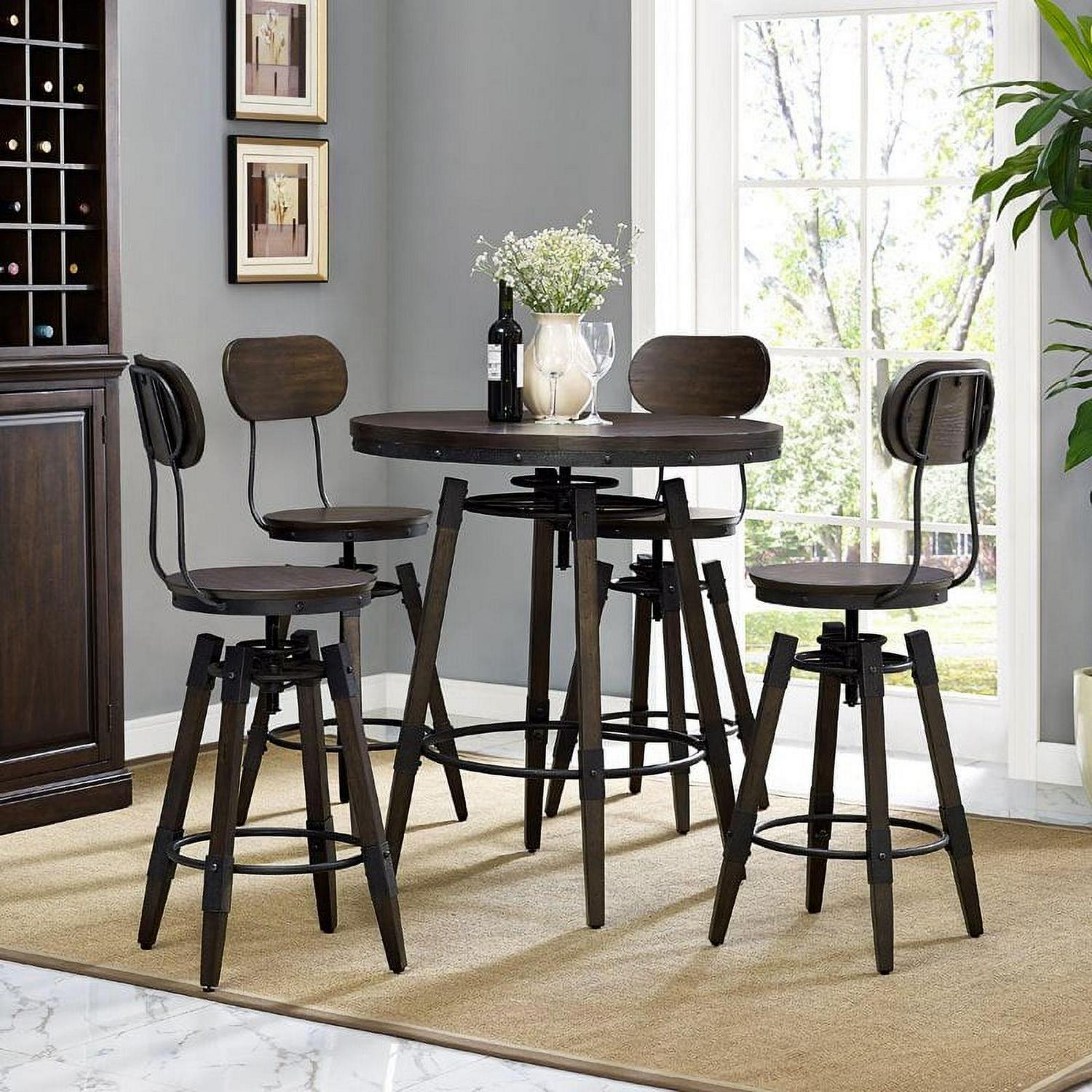 Adjustable Bar Table in Dark Brown - Image 3