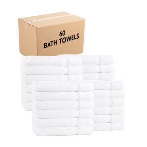 Admiral Hospitality Bath Towels (Case of 60), 24x48, 100% Cotton/Poly, White