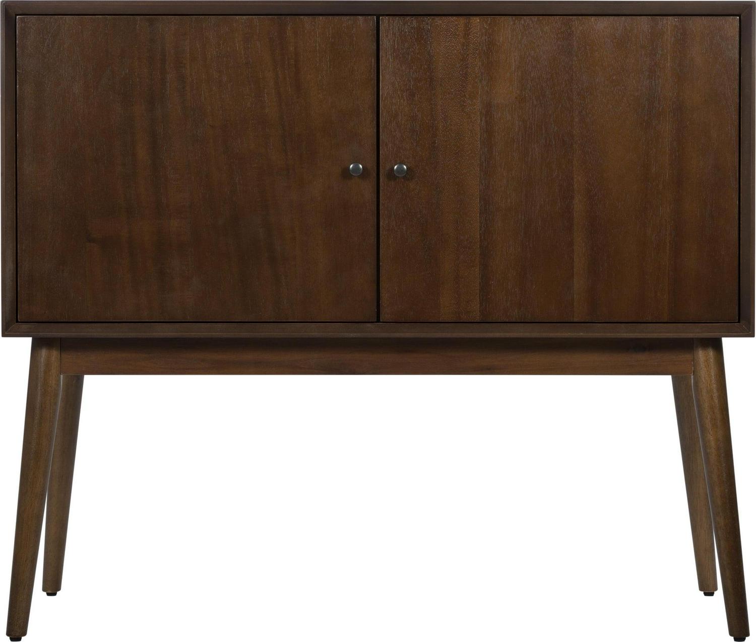 Adore Decor Brookline Midcentury Modern 2 Door Storage Cabinet Console, Walnut Brown - Image 4