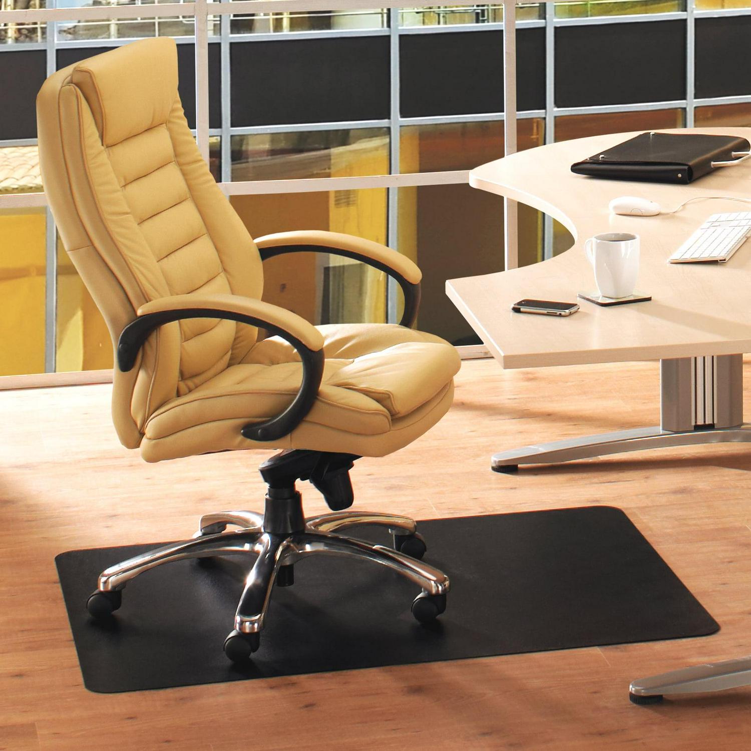 Advantagemat® Black Vinyl Rectangular Chair Mat for Hard Floor - 48" x 60" - Image 4