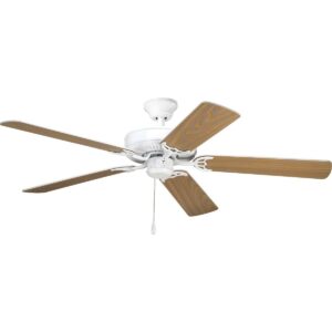 P2501-30-Progress Lighting-AirPro - Wide - Ceiling Fan in Transitional style - 52 Inches wide by 13.5 Inches high-White/Washed Oak Finish