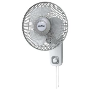 Air King 12" Oscillating Commercial Grade Wall Mount Fan, 3-Speeds, 21" H, White, 9012, New