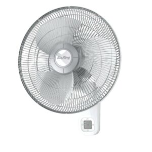 Air King 16" Commercial Grade Oscillating Wall-Mount Fan with Remote, 9650, White, New