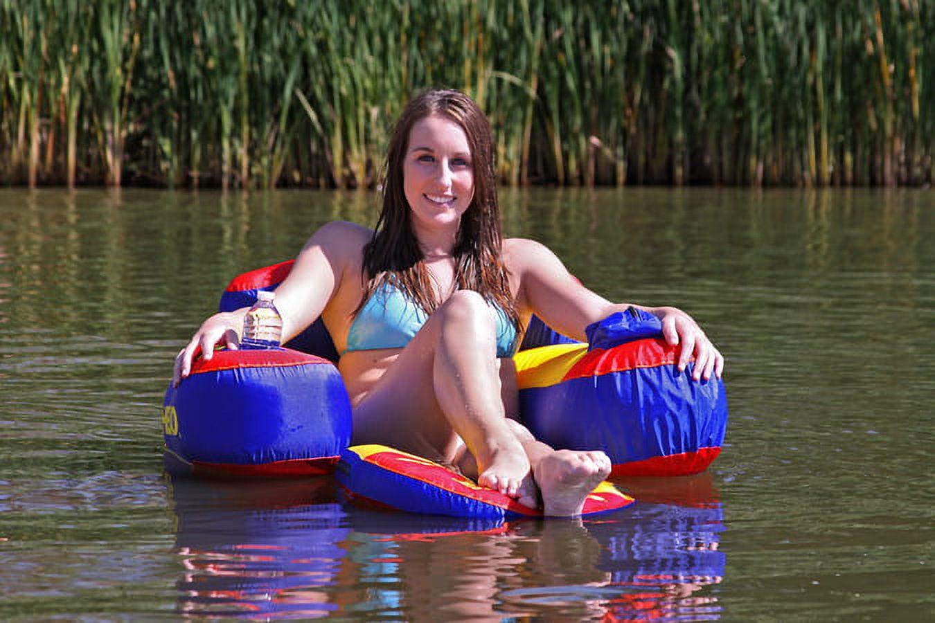 Airhead Bihimi Lounger 2 Chair Pool Float with Backrest & Cup Holders, Multi-color - Image 4