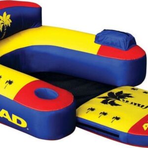 Airhead Bihimi Lounger 2 Chair Pool Float with Backrest & Cup Holders, Multi-color
