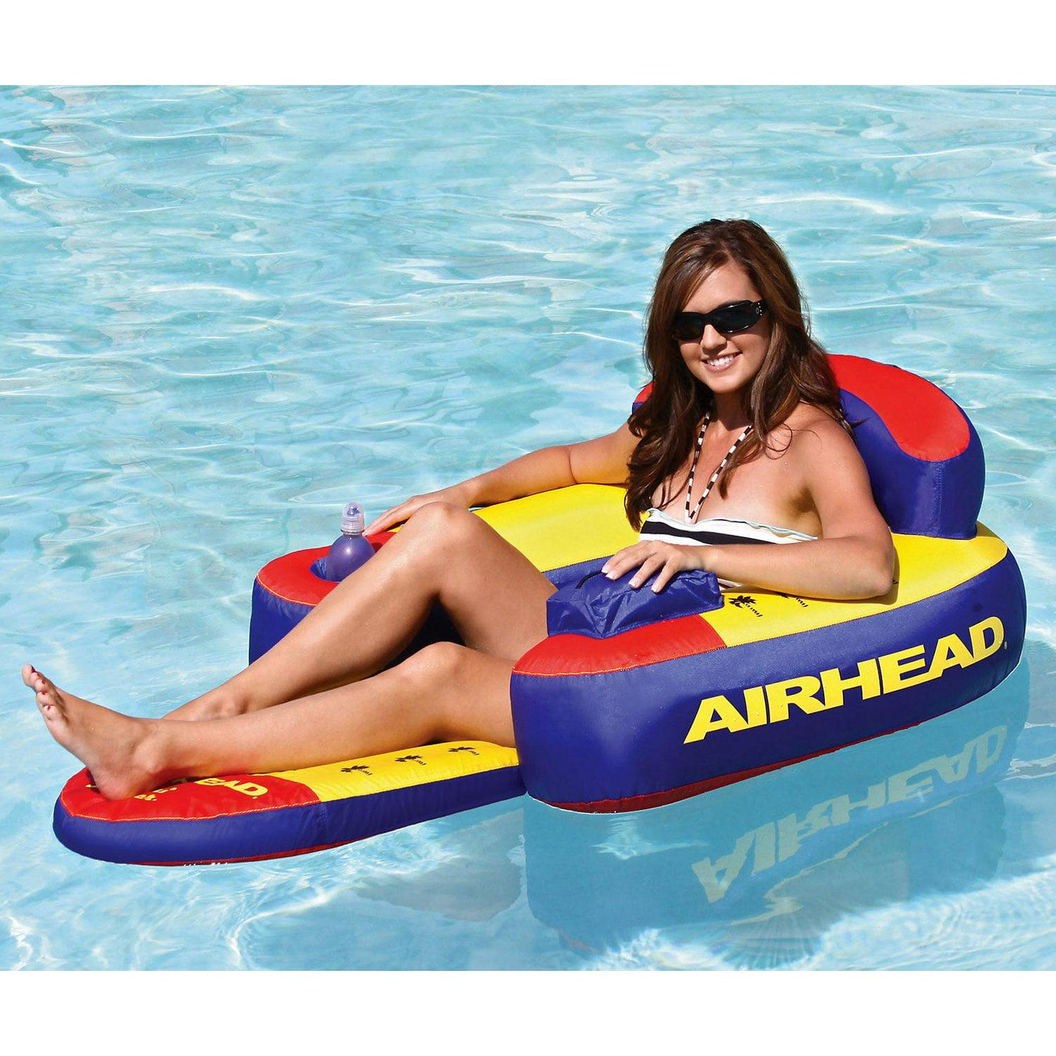 Airhead Bihimi Lounger 2 Chair Pool Float with Backrest & Cup Holders, Multi-color - Image 2