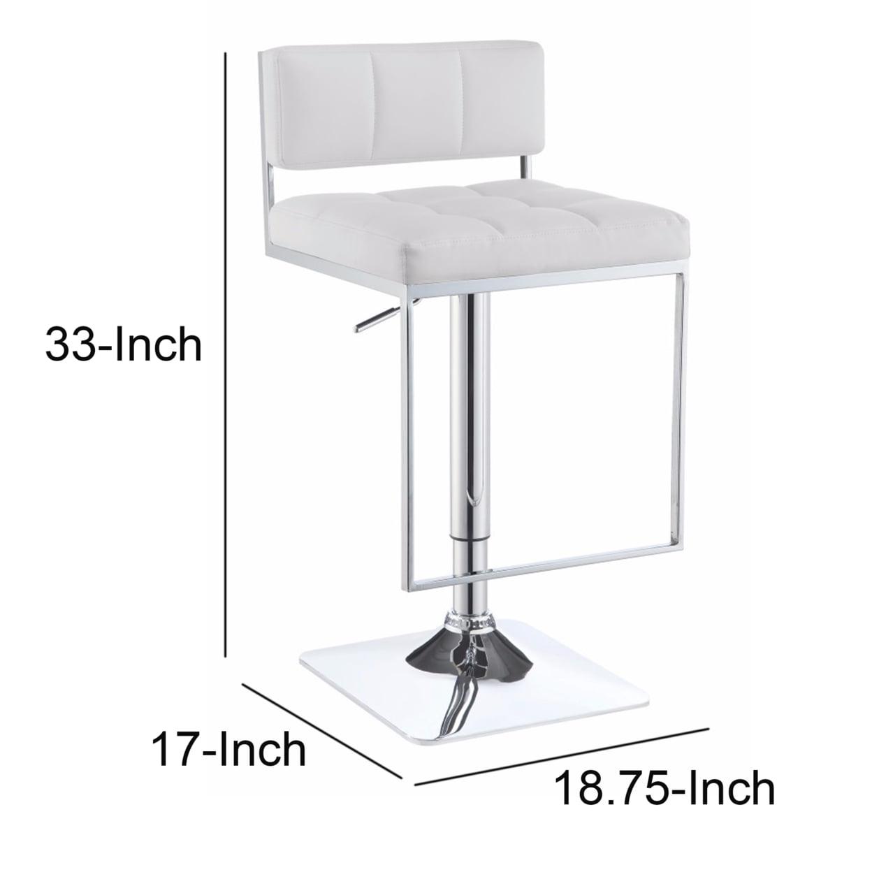 Alameda Adjustable Bar Stool Chrome and White - Image 5