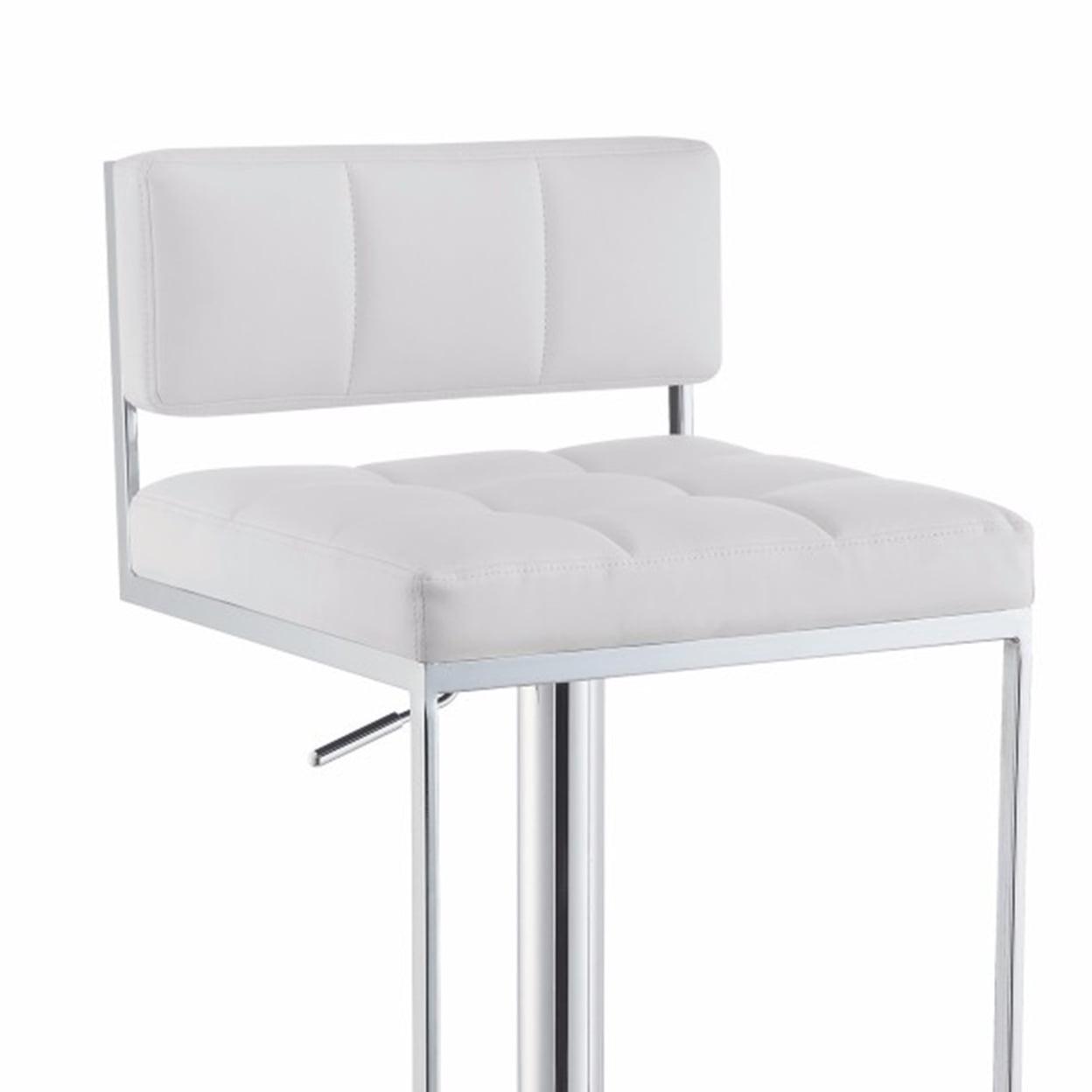 Alameda Adjustable Bar Stool Chrome and White - Image 3