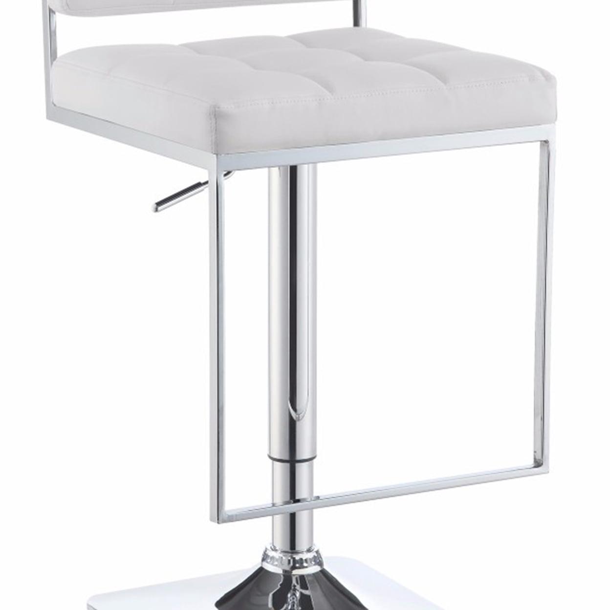 Alameda Adjustable Bar Stool Chrome and White - Image 4