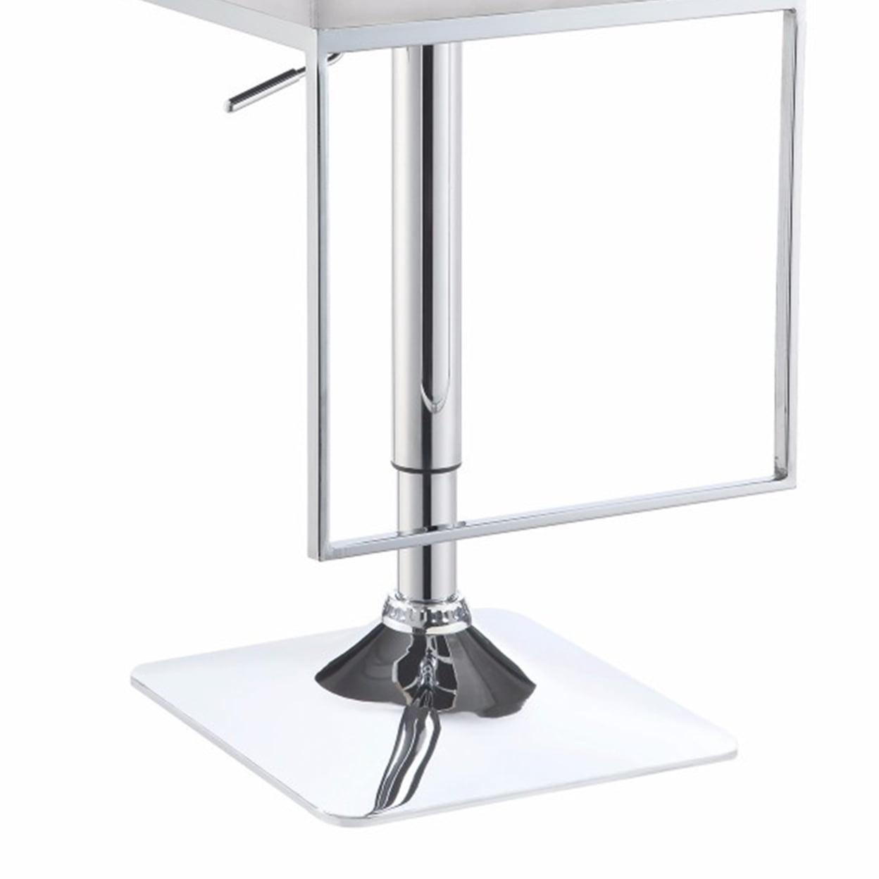 Alameda Adjustable Bar Stool Chrome and White - Image 2
