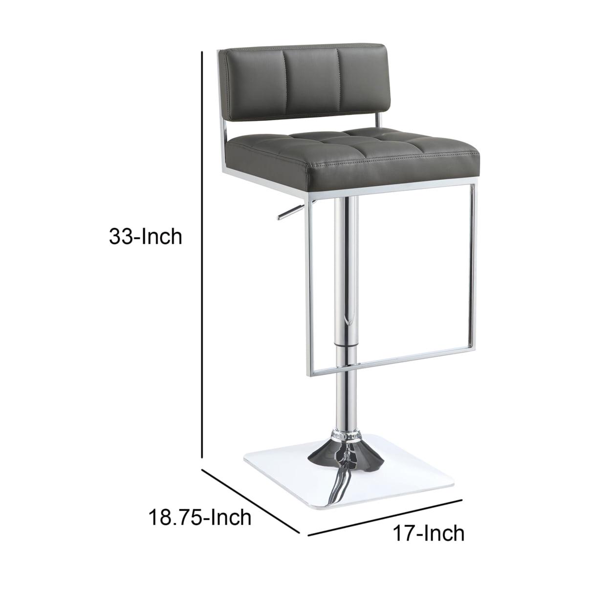 Alameda Adjustable Bar Stool Chrome and Grey - Image 5