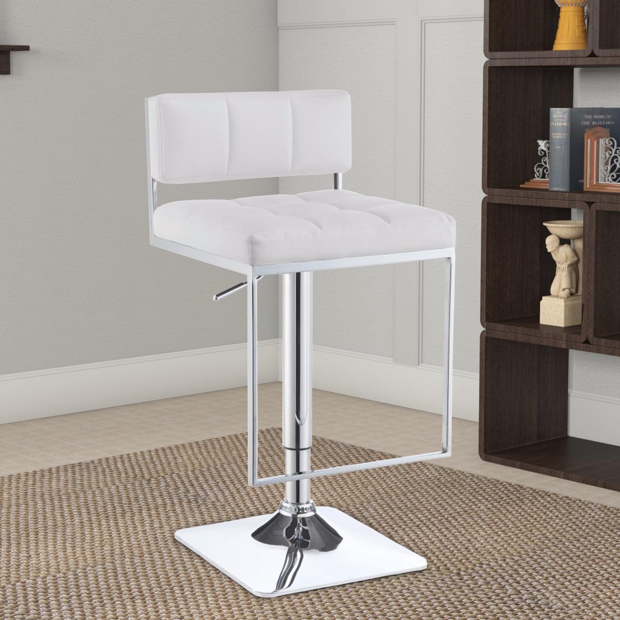 Alameda Adjustable Bar Stool Chrome and White - Image 6
