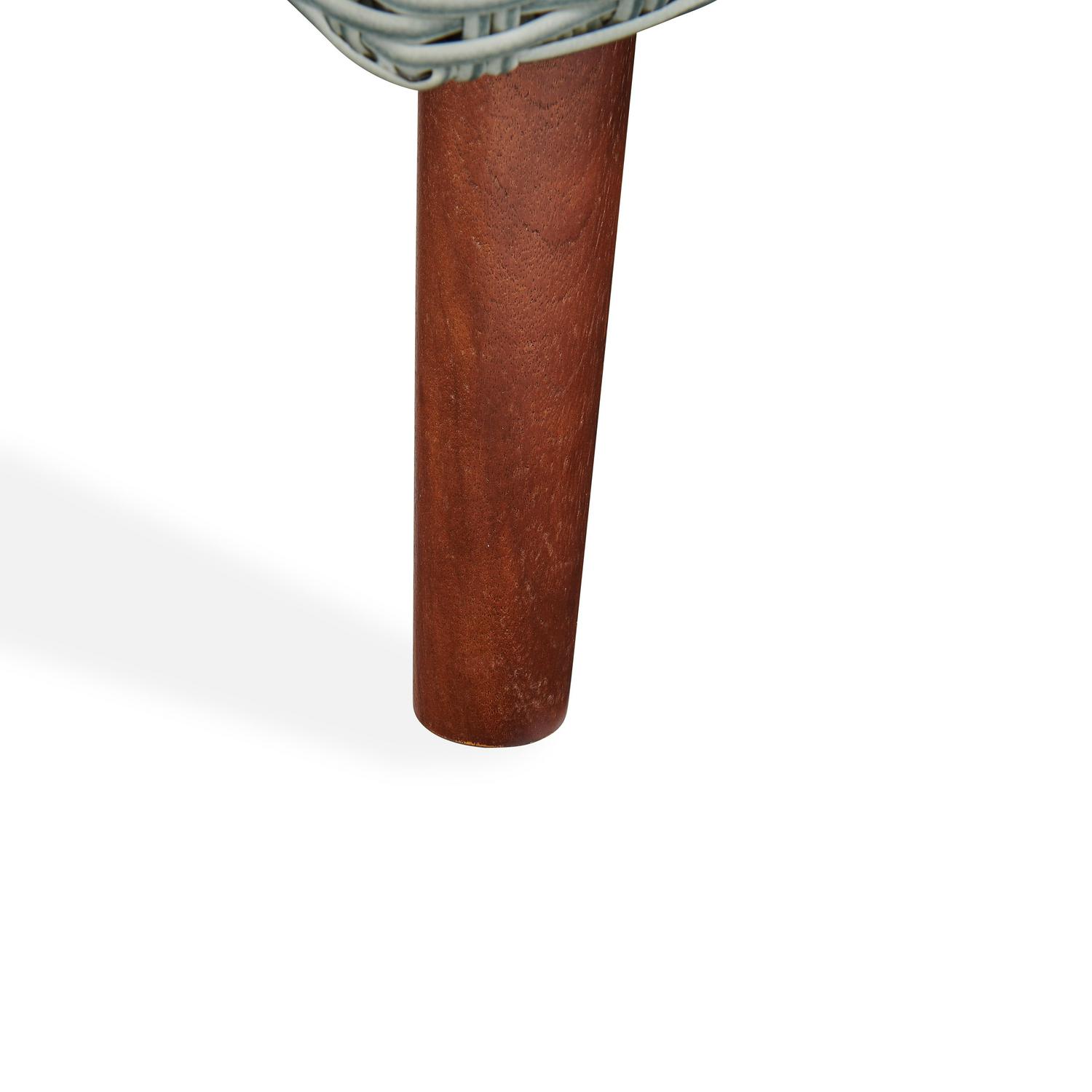 Alaterre Albany Outdoor Square Wicker Coffee Table, Light Gray/Brown - Image 4