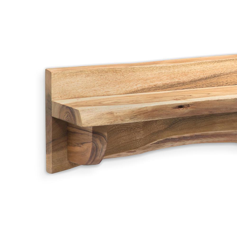 Alaterre Alpine Natural Live Edge Wood 48" Mantel Shelf - Image 5