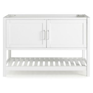 Alaterre Furniture Bennet 48"W White Wood Vanity Cabinet Only