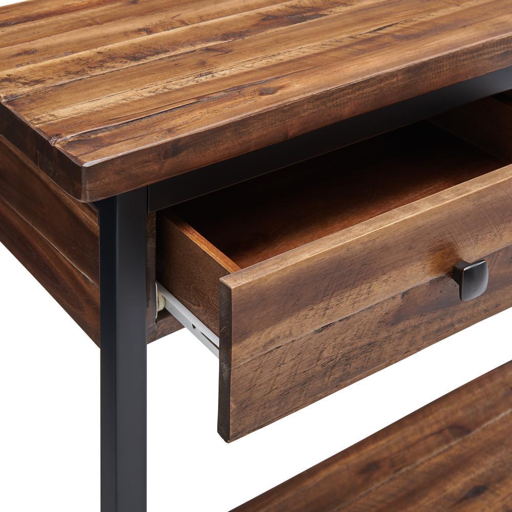 Alaterre Furniture Claremont 43"L Rustic Solid Acacia Wood Console Table with Two Drawers and Low Shelf - Image 15
