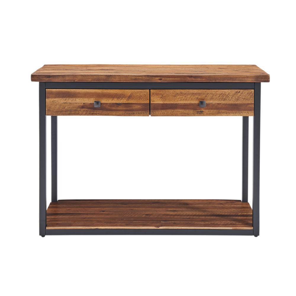 Alaterre Furniture Claremont 43"L Rustic Solid Acacia Wood Console Table with Two Drawers and Low Shelf - Image 18