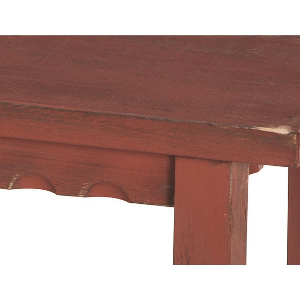 Alaterre Country Cottage 2 Shelf End Table, Rustic Farmhouse Side Table, Red Antique Finish - Image 5