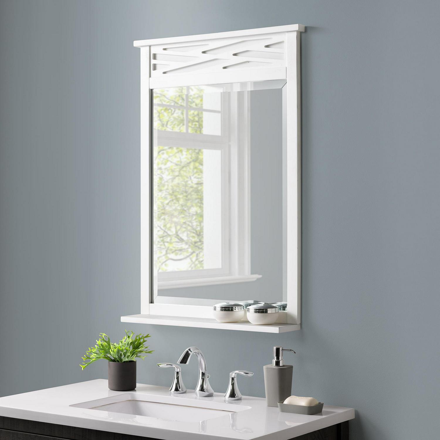 Alaterre Coventry 24" x 35" Bath Mirror, White - Image 2