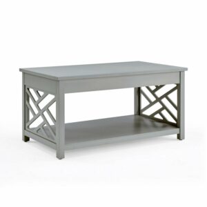 Alaterre Furniture Coventry 36 in. Solid Pine Wood Coffee Table, Traditional to Modern Design Accent Furniture, Gray