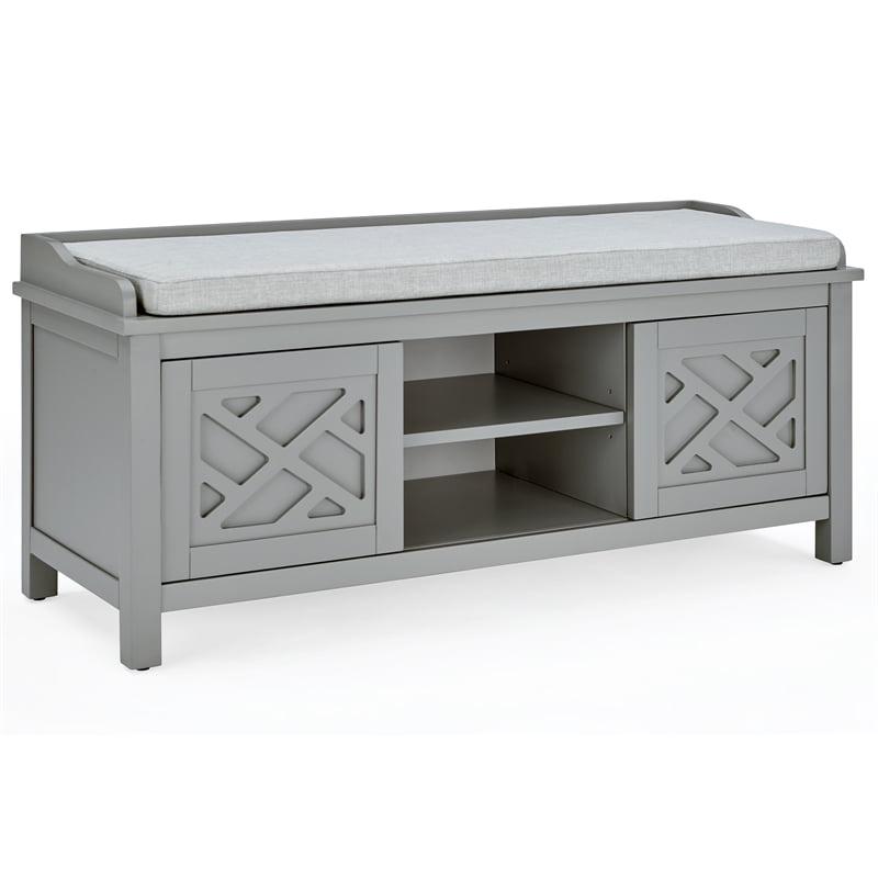 Alaterre Coventry 36"W Coat Hook with Storage Bench Hall Tree Set, Gray - Image 7