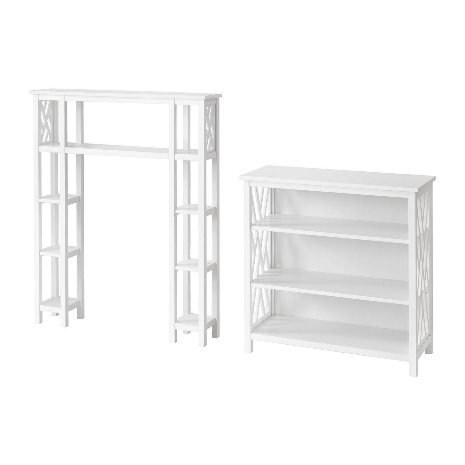 Alaterre Coventry Over Toilet Open Shelving Unit with Left and Right Side Shelves, Bath Storage Shelf