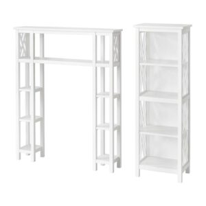 Alaterre Coventry Over Toilet Open Shelving Unit with Left and Right Side Shelves, Bath Tall Storage Shelf