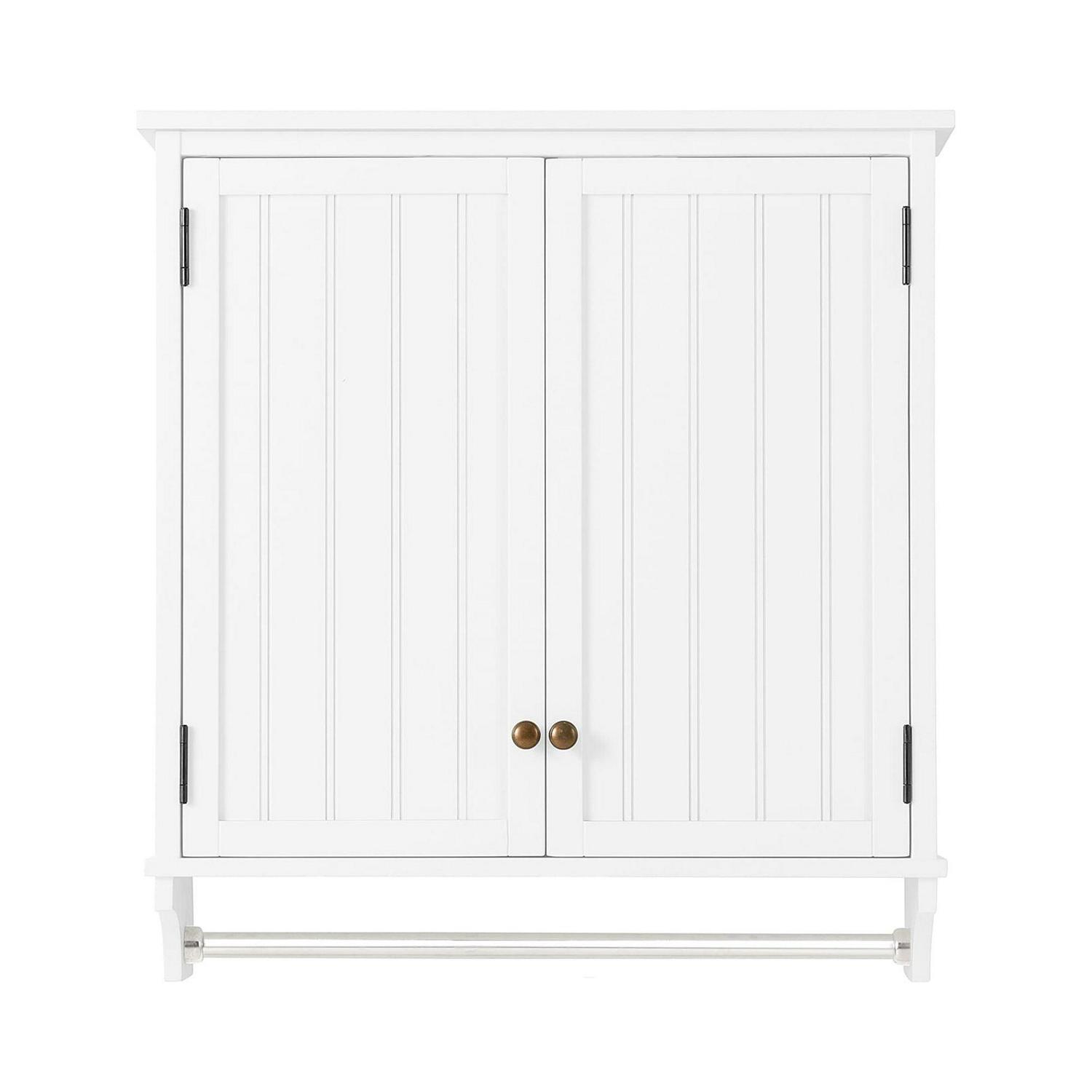 Alaterre Dover 27"W x 29"H Wall Mounted Bathroom Storage Cabinet with 2 Doors and Towel Rod