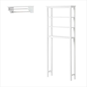 Alaterre Dover Over Toilet Organizer with Open Shelving, Bathroom Shelf with 2 Towel Rods