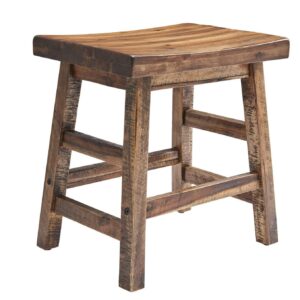 Alaterre Furniture Durango 20 in. Industrial Wood Dining Stool, Rustic to Farmhouse Style, Solid Acacia Wood