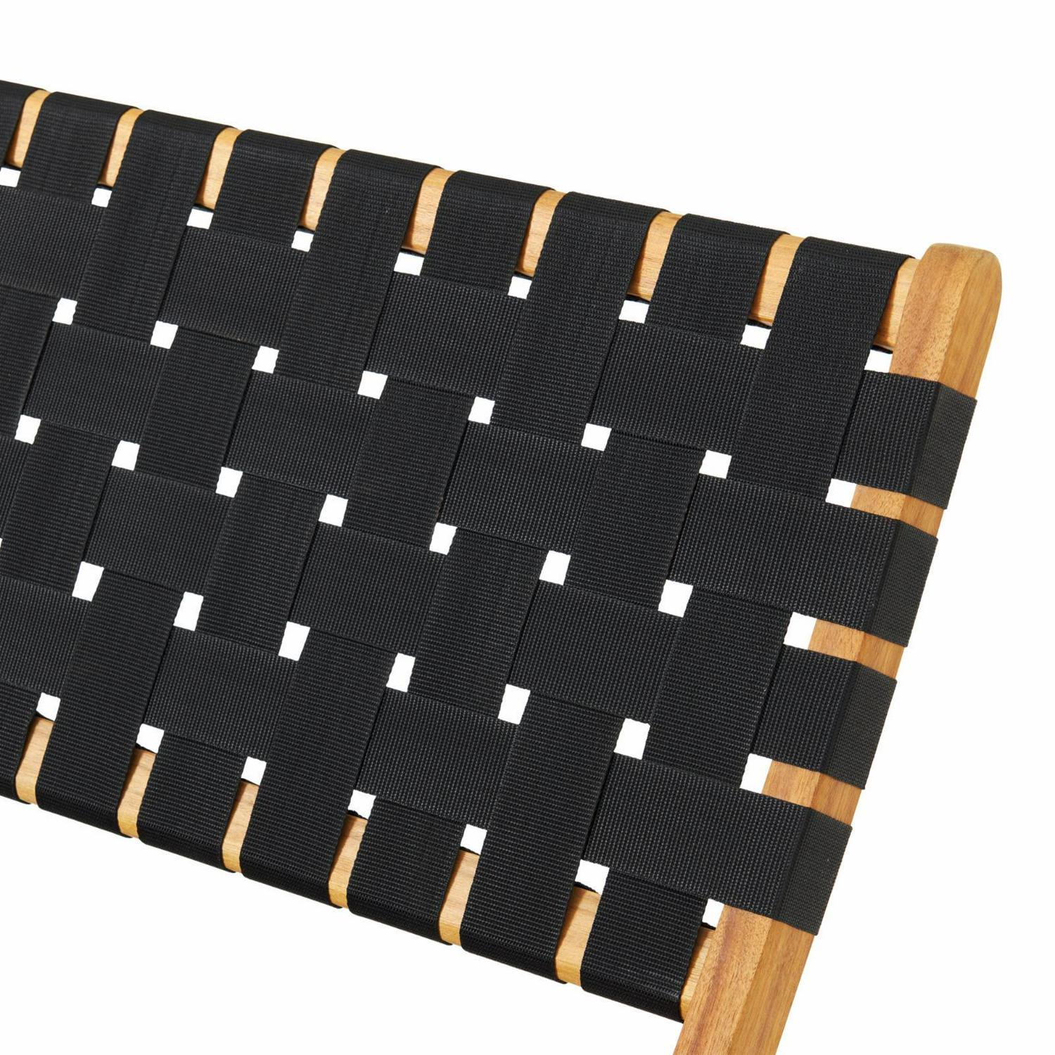 Alaterre Furniture 3-Piece Acacia Wood Bistro Set – 2 Foldable Chairs & Table with Woven Seats for Patio/Deck - Image 5