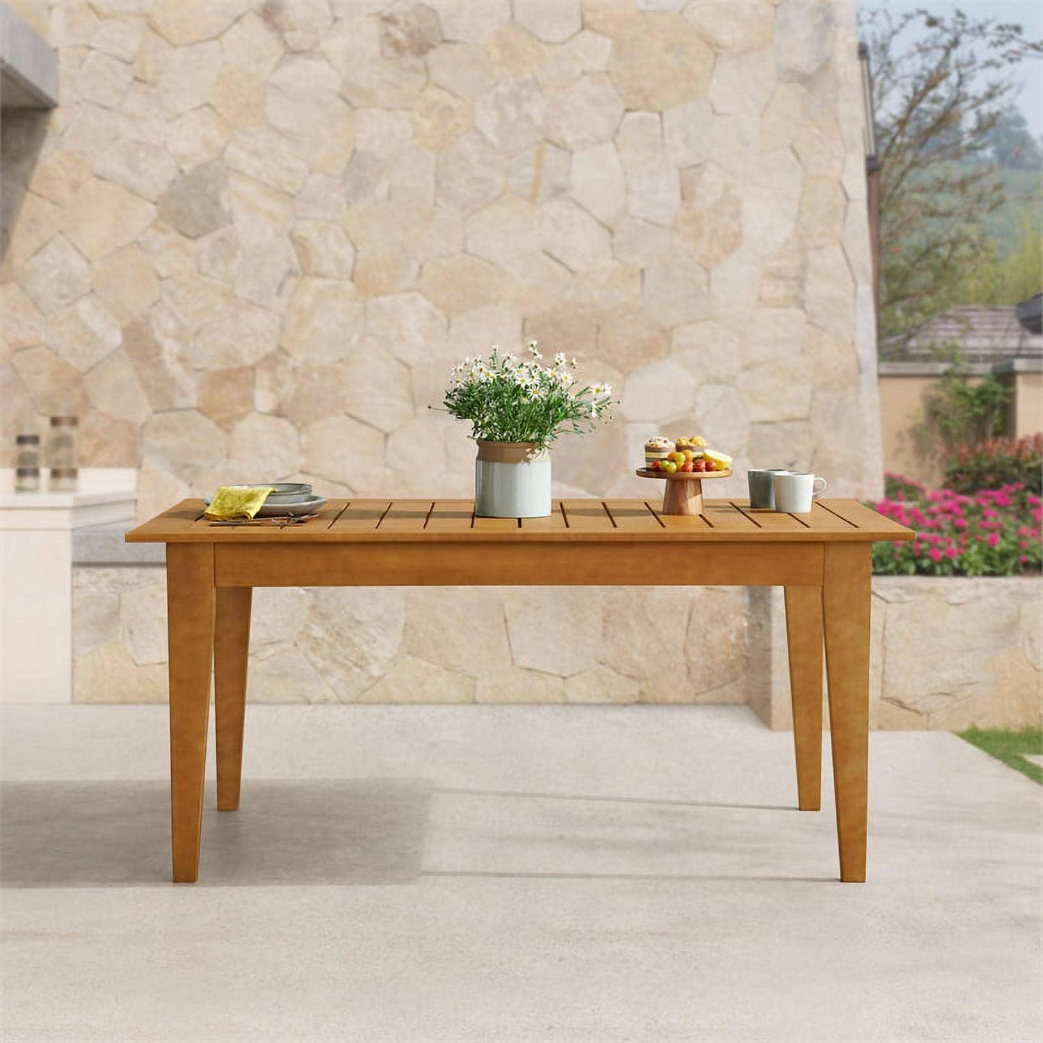 Barton Natural Eucalyptus Wood Outdoor Dining Table - Image 2