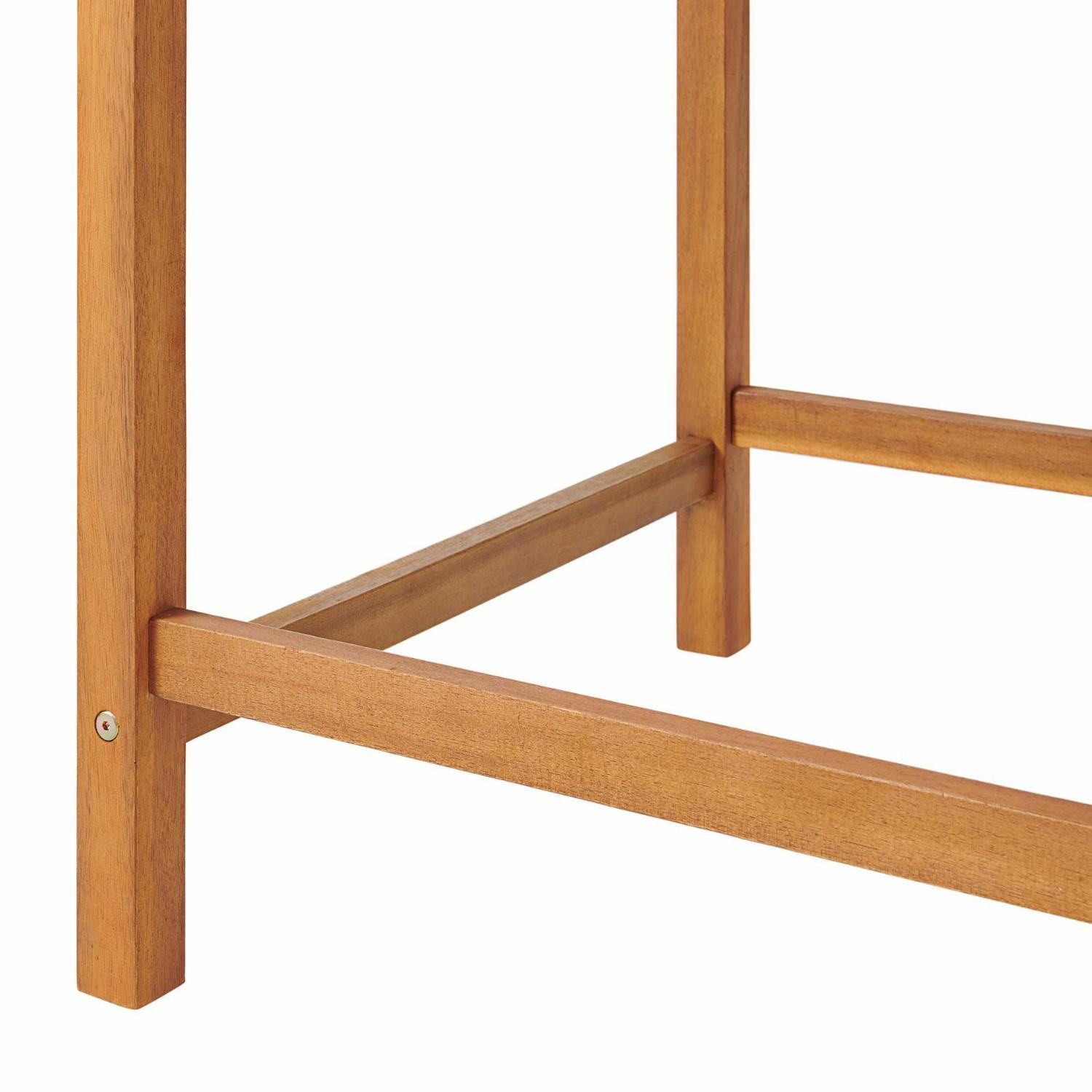 Alaterre Furniture Brandon Acacia Wood Outdoor Bar Height Bistro Set - Set of 3, Natural - Image 8