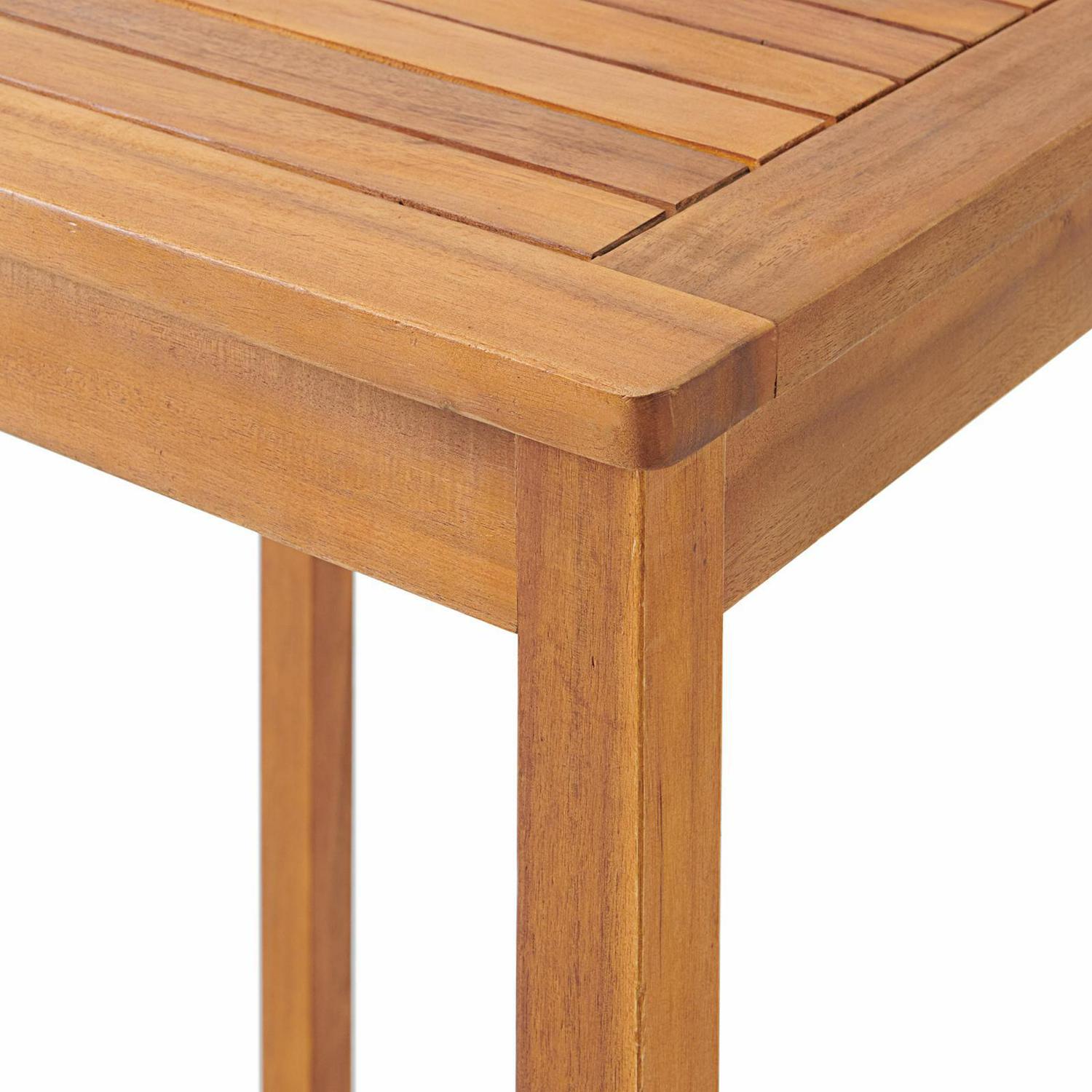 Alaterre Furniture Brandon Acacia Wood Outdoor Bar Height Bistro Set - Set of 3, Natural - Image 7