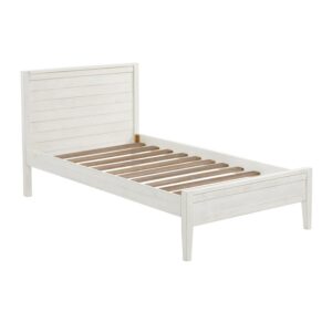 Alaterre Furniture Windsor Panel Wood Twin Bed, Driftwood White