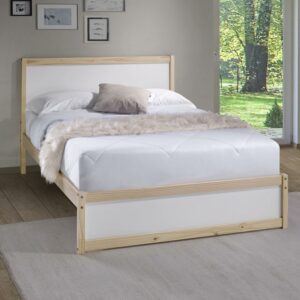 Alaterre MOD Pine Slat Bed, Full, White/Brown