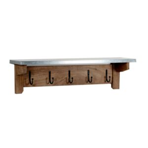 Alaterre Millwork 40" Hook Shelf - Wood/Zinc