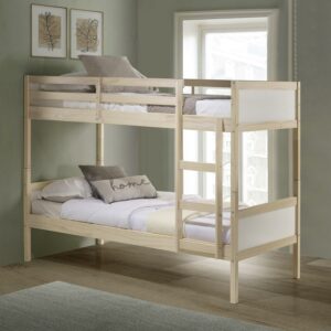 Alaterre Pine Bunk Bed, Twin-Over-Twin, Beige/White