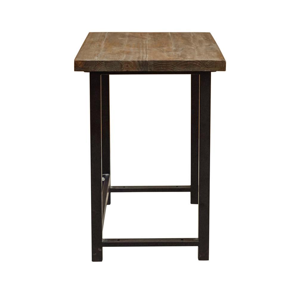 Alaterre Furniture Pomona 32 in. Compact Writing Desk with Solid Wood Top and Metal Frame – Rustic Industrial Style Small Home Office Desk, Natural - Image 13