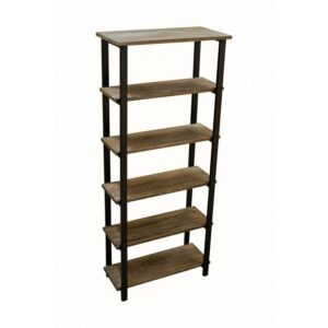 Alaterre Furniture Pomona 70 in. Tall 5-Shelf Solid Pine Wood & Metal Bookcase, Bookshelf for Home Office, Living Room or Bedroom, Natural