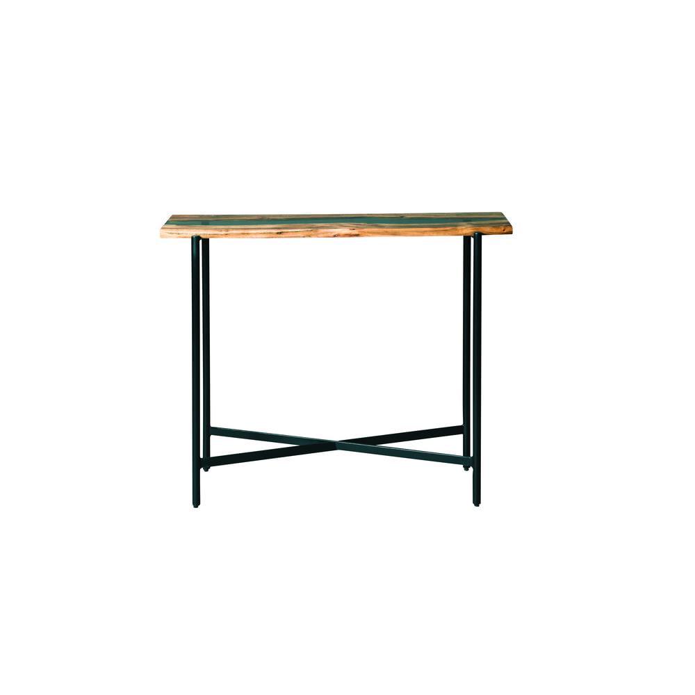 Alaterre Rivers Edge 36" Acacia Wood and Acrylic Narrow Console/Entryway Table, Brown - Image 6