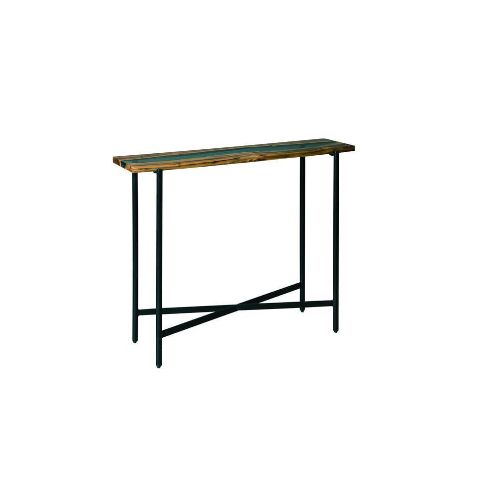 Alaterre Rivers Edge 36" Acacia Wood and Acrylic Narrow Console/Entryway Table, Brown - Image 7