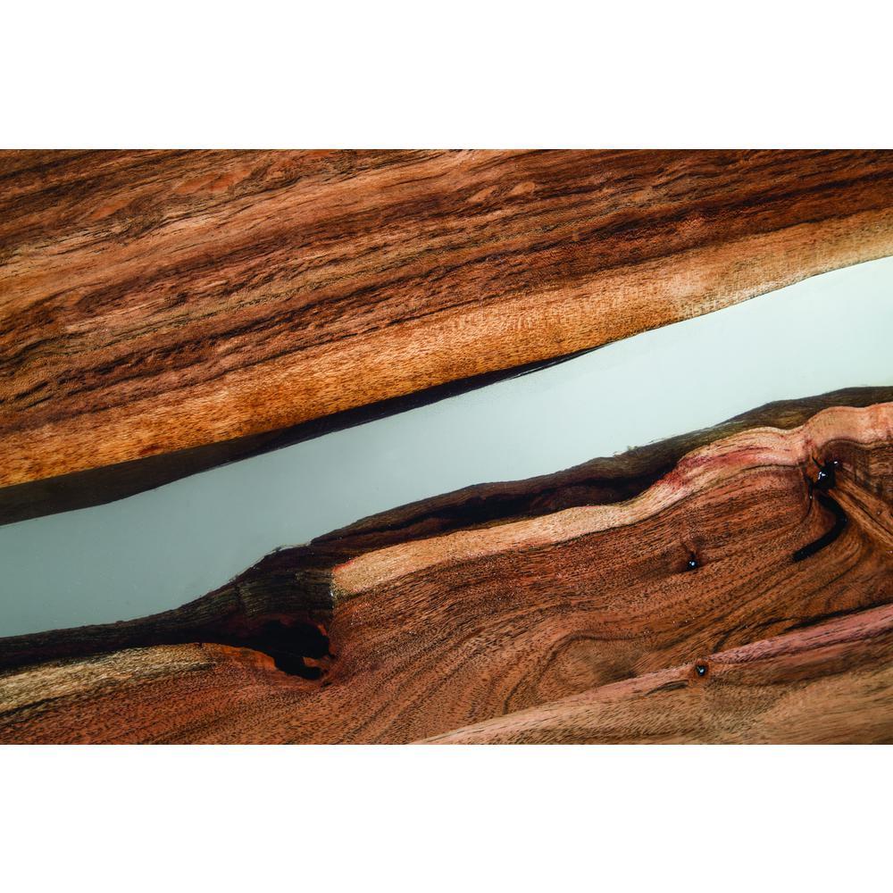 Alaterre Rivers Edge 36" Acacia Wood and Acrylic Narrow Console/Entryway Table, Brown - Image 4