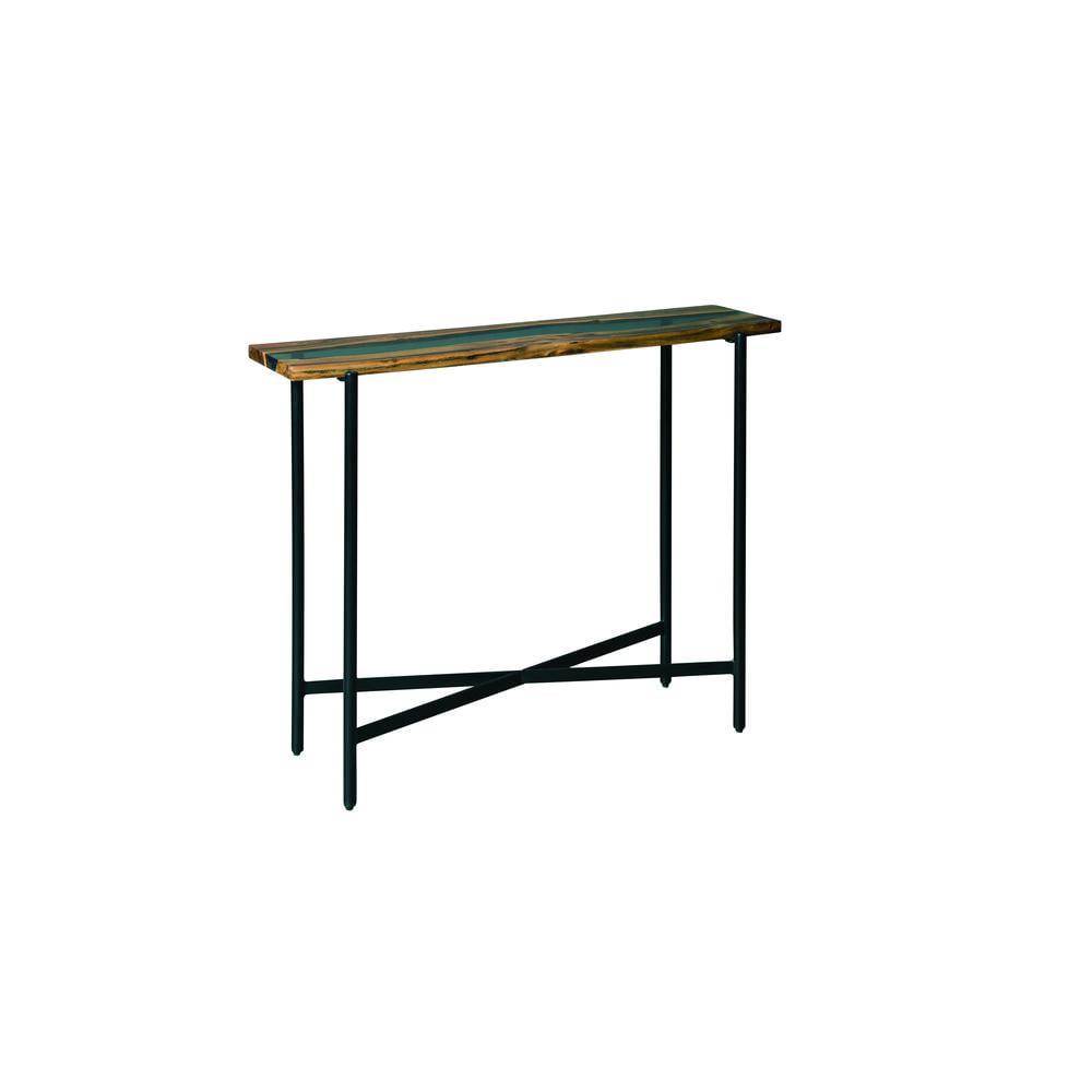 Alaterre Rivers Edge 36" Acacia Wood and Acrylic Narrow Console/Entryway Table, Brown - Image 17