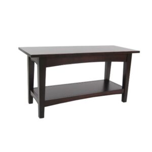 Alaterre Shaker Cottage Bench with Shelf, Espresso
