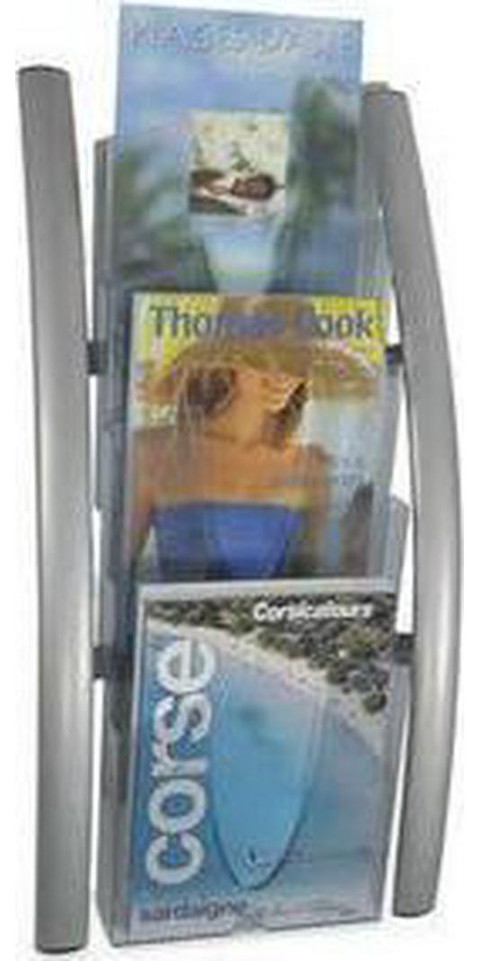 Alba Wall Literature Display 14w x 8 1/2d x 30h Silver Gray/Transluscent DDICE5M - Image 2