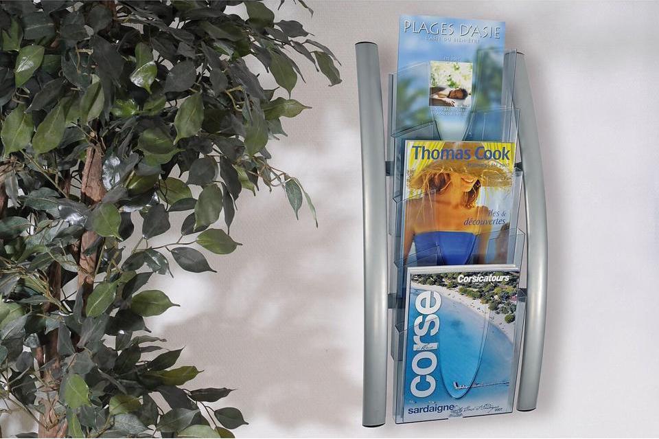 Alba Wall Literature Display 14w x 8 1/2d x 30h Silver Gray/Transluscent DDICE5M - Image 4