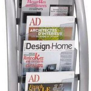 Alba Wall Literature Display 14w x 8 1/2d x 30h Silver Gray/Transluscent DDICE5M