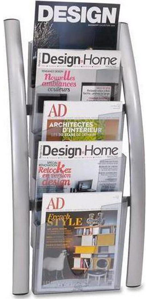 Alba Wall Literature Display 14w x 8 1/2d x 30h Silver Gray/Transluscent DDICE5M