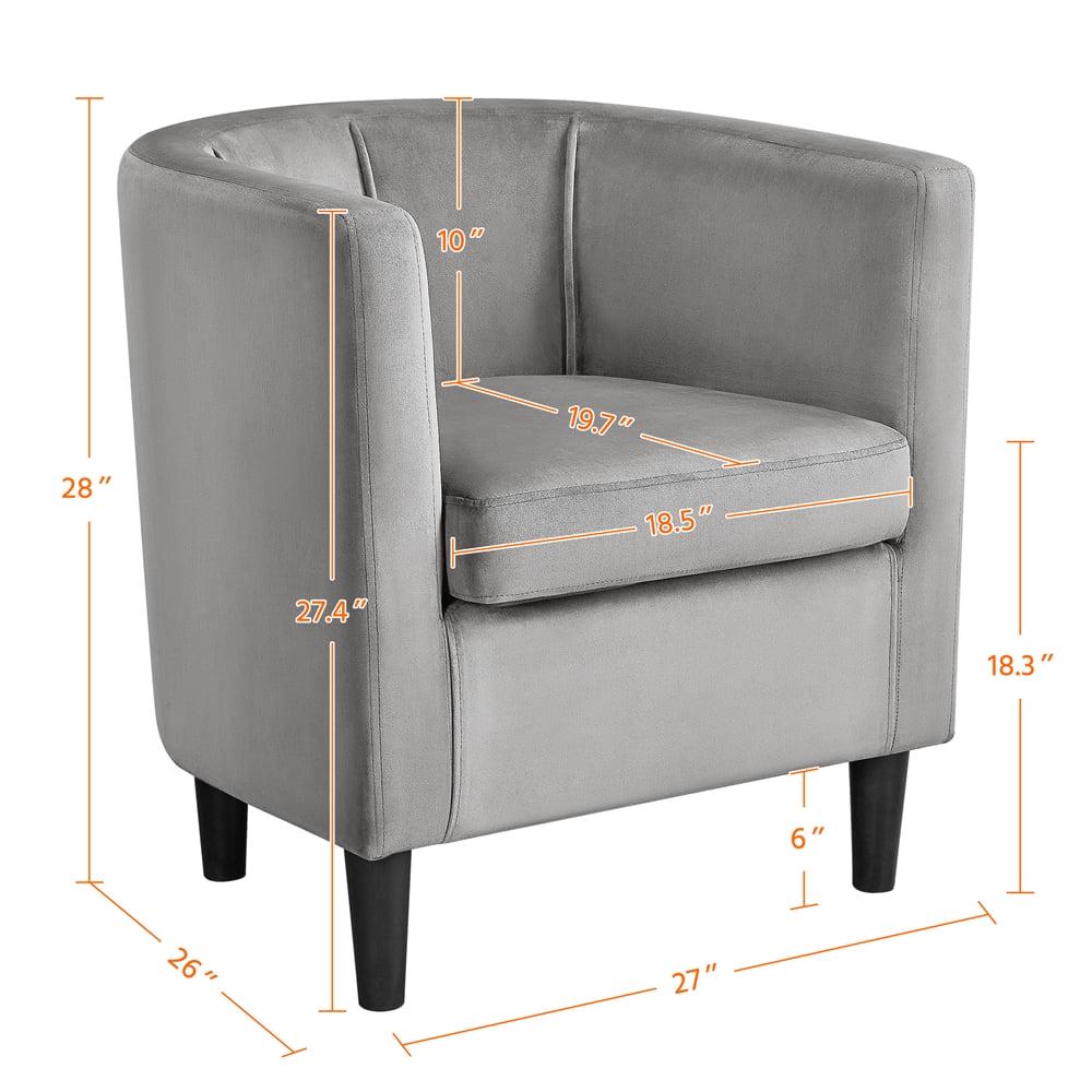 Alden Design Contemporary Barrel Accent Chair for Livingroom, Gray Velvet - Image 4